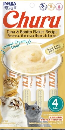 Inaba Cat Snack Churu 4 Piezas - Tuna & Bonito Flakes Recipe