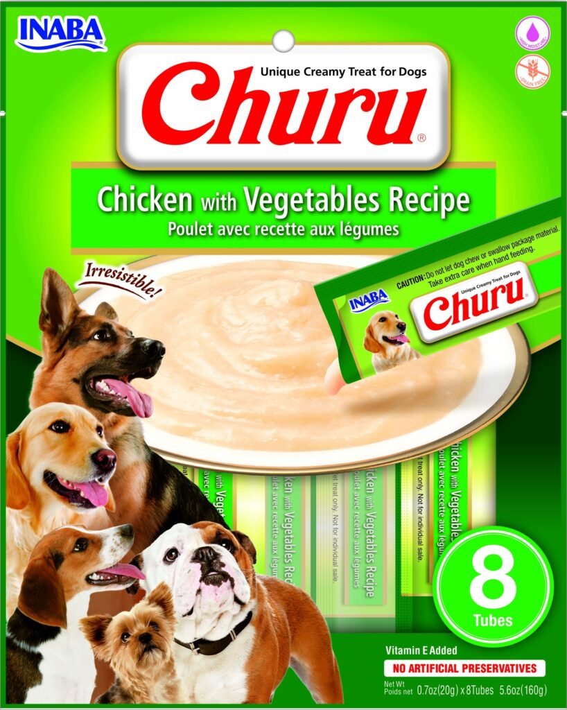 Inaba Dog Snack Churu 8 Piezas - Chicken With Vegetables 160 Gr