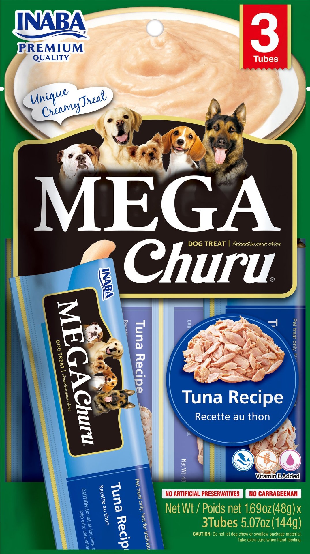 Inaba Dog Snack Mega Churu 3 Piezas - Atun 144 Gr