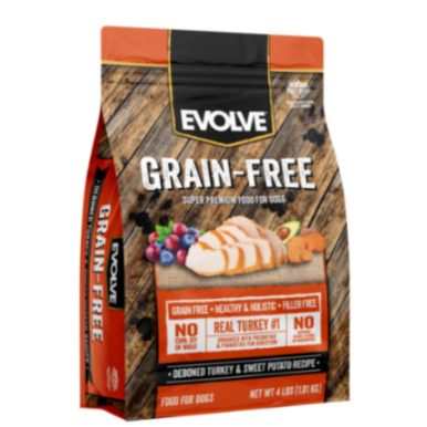 Evolve Dog Grain Free Turkey - Pavo 4 Lb - 1.81 Kg