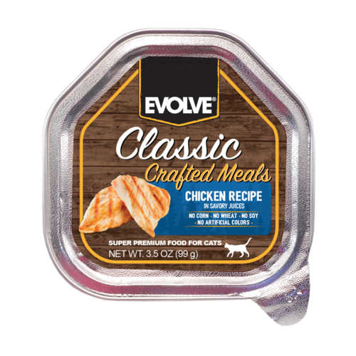 Evolve Cat Classic Bandeja Crafted Meals Pollo - 3.5 Oz - 99 Gr